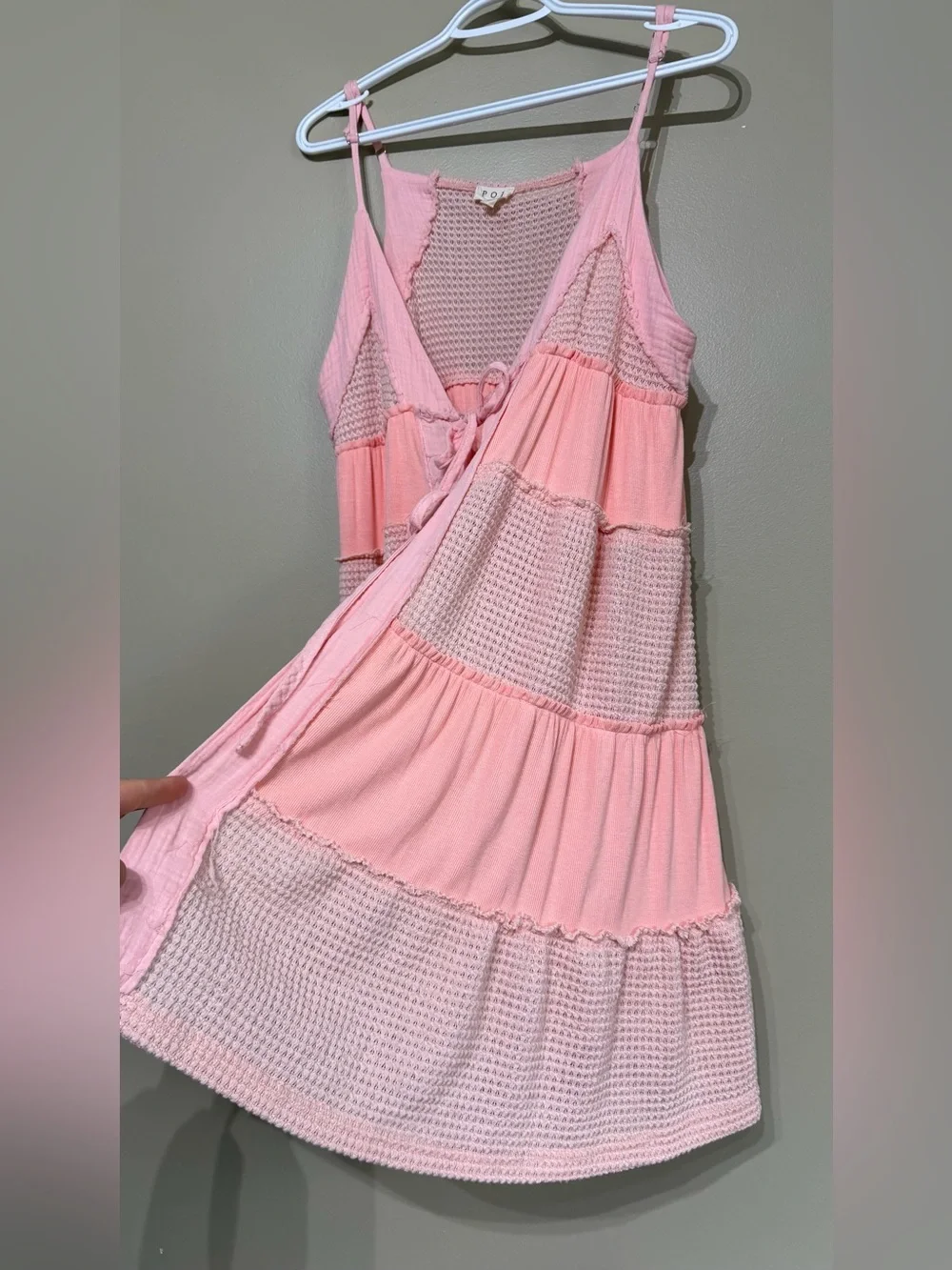 POL Waffle Tie Front Mini Dress - Picture 7 of 14
